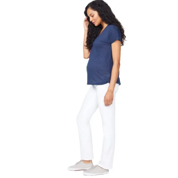 NWT NYDJ Straight Maternity Jeans in Optic White Sz. 8