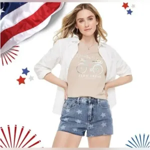 NWT Vigoss® Stars ACE 3&quot; High Rise Denim Shorts | Size 31 Raw Hem