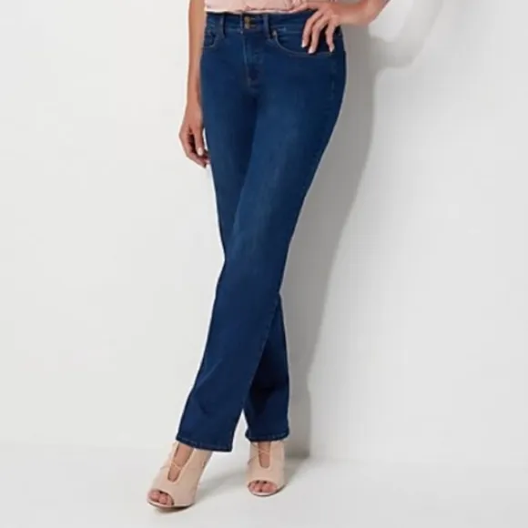 NYDJ Marilyn Straight Leg Double Shank Jeans Lift Tuck Slimming 0 NWT
