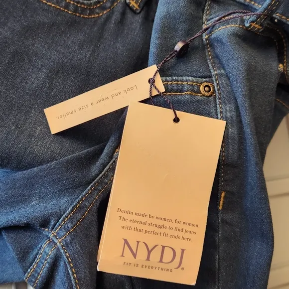 NYDJ Marilyn Straight Leg Double Shank Jeans Lift Tuck Slimming 0 NWT