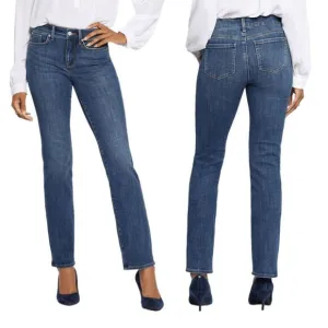 NYDJ Mid Wash Marilyn Jean Slimming Fit Straight Leg Jean 10 12