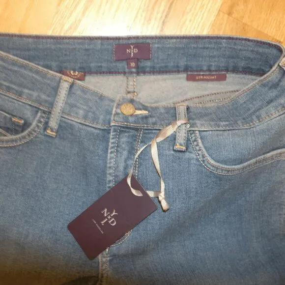 NYDJ Mid Wash Marilyn Jean Slimming Fit Straight Leg Jean 10 12
