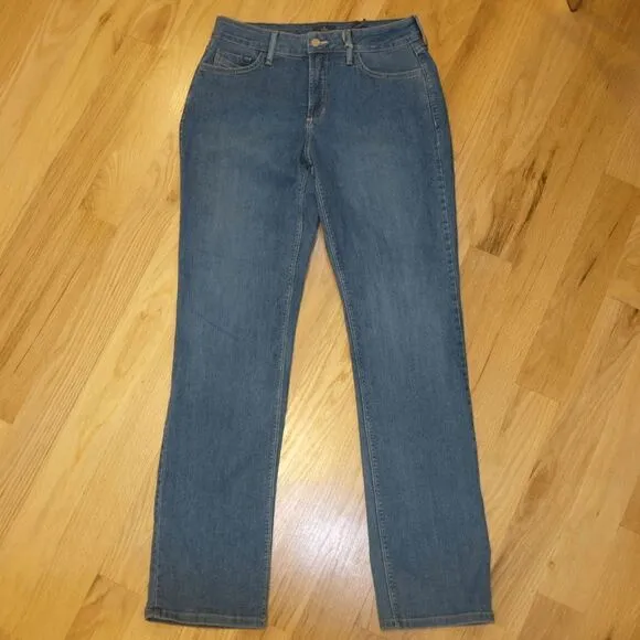 NYDJ Mid Wash Marilyn Jean Slimming Fit Straight Leg Jean 10 12