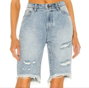 OneTeaspoon Cut Off Truckers in Salty Dog Denim Jean Shorts Distressed Size 26