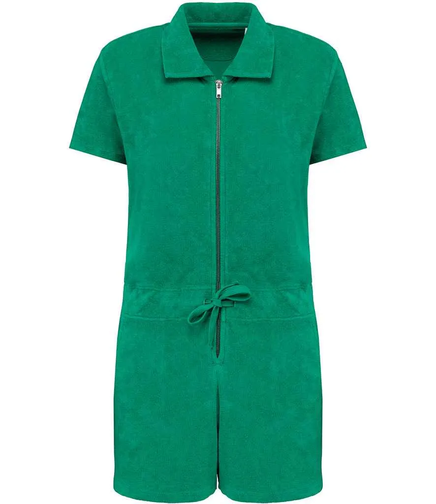 Organic Towel-Feel Zipped Jumpsuit: Womens