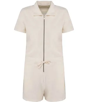 Organic Towel-Feel Zipped Jumpsuit: Womens