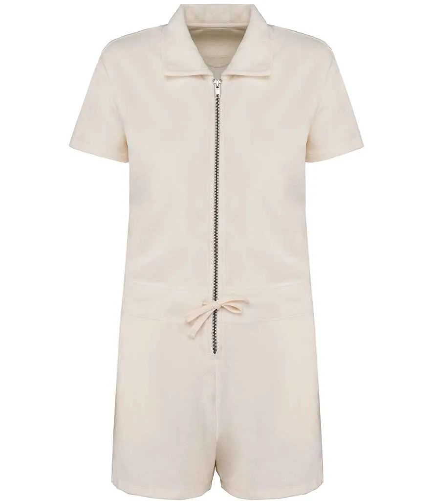 Organic Towel-Feel Zipped Jumpsuit: Womens