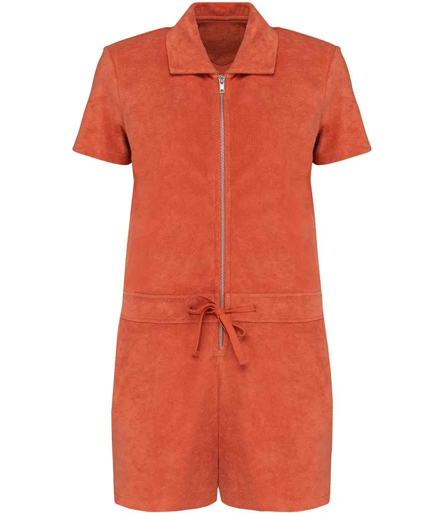 Organic Towel-Feel Zipped Jumpsuit: Womens
