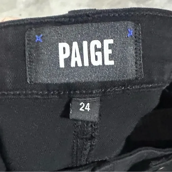 Paige Verdugo Ultra Skinny Coated Jeans in Black - 24