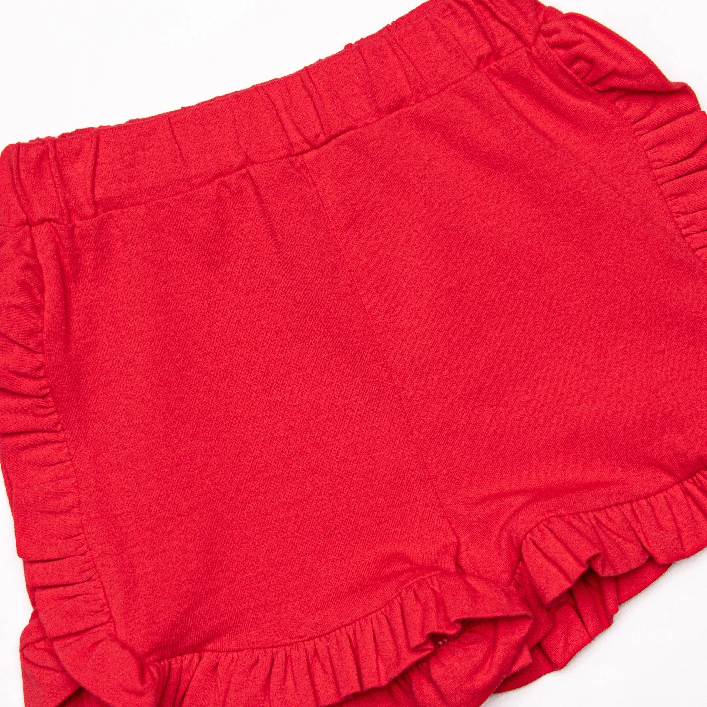 Patriotic Pops Applique Ruffle Short Set, Red