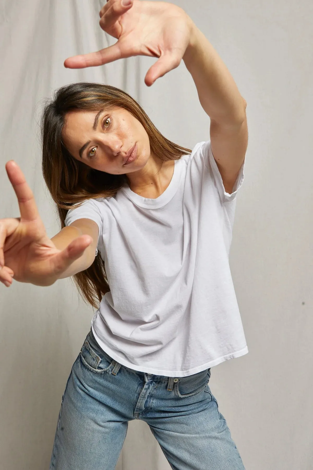 Perfect White Tee Harley Cotton Boxy Crew Tee White