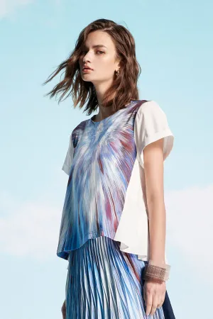 Personata Blue A-Line Back-Pleated Top