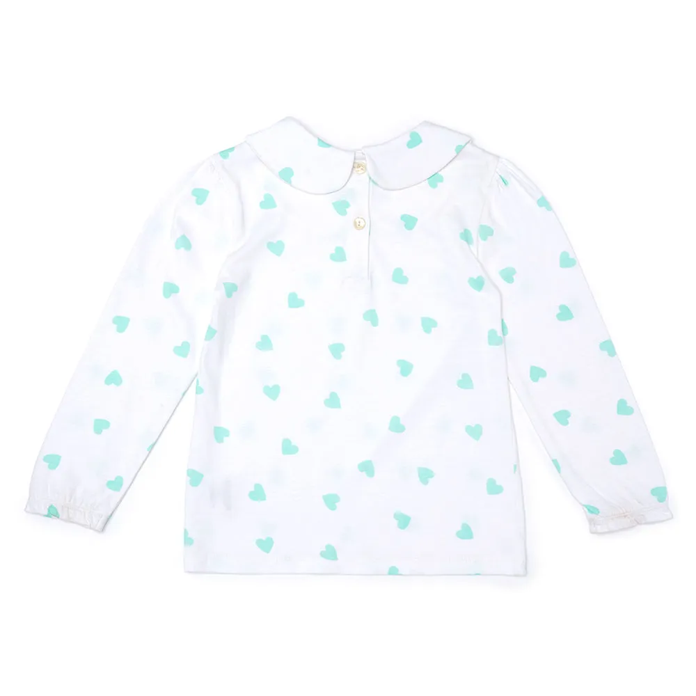 Peter Pan Collar - Mint Hearts