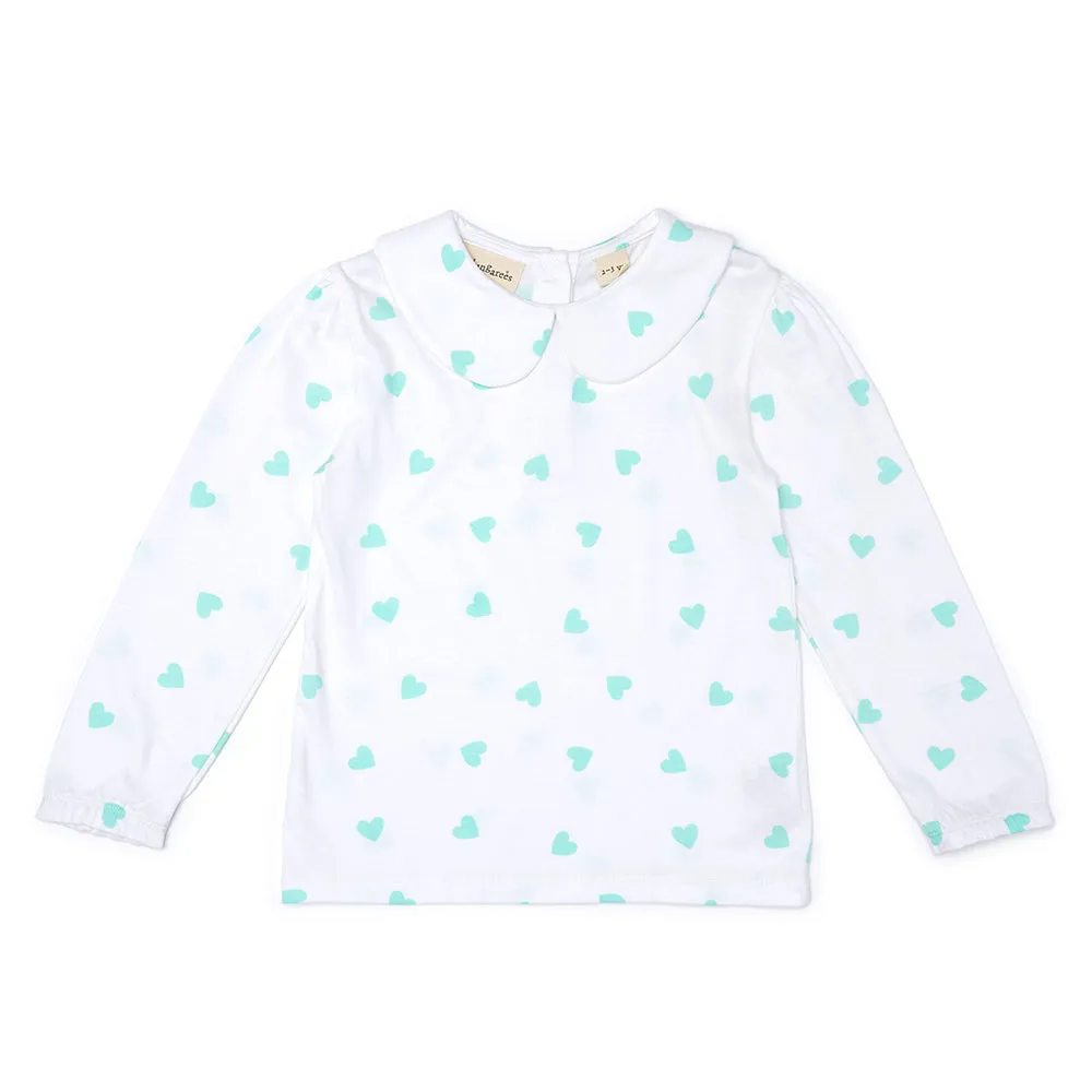 Peter Pan Collar - Mint Hearts
