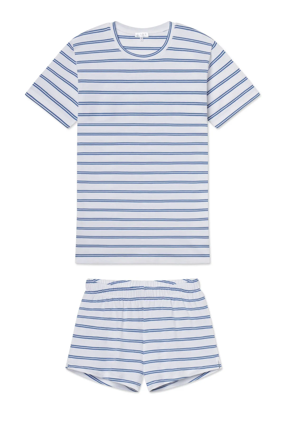 Pima Crew Shorts Set in Seaport Tidal Stripe