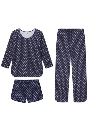 Pima Long Sleeve Bundle in English Navy Posy