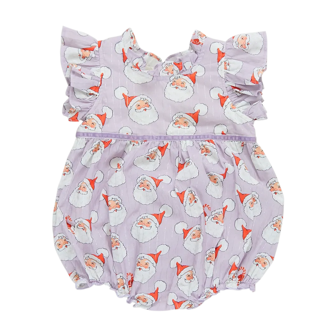 Pink Chicken Baby Girls Jennifer Bubble - Lavender Santas