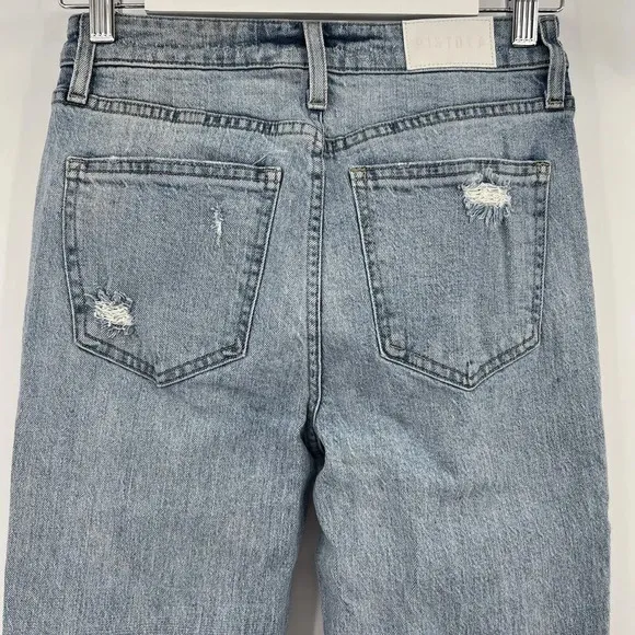 Pistola High Rise Straight Leg Cropped Blue Jeans Distressed Women’s Size 26