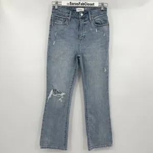 Pistola High Rise Straight Leg Cropped Blue Jeans Distressed Women’s Size 26