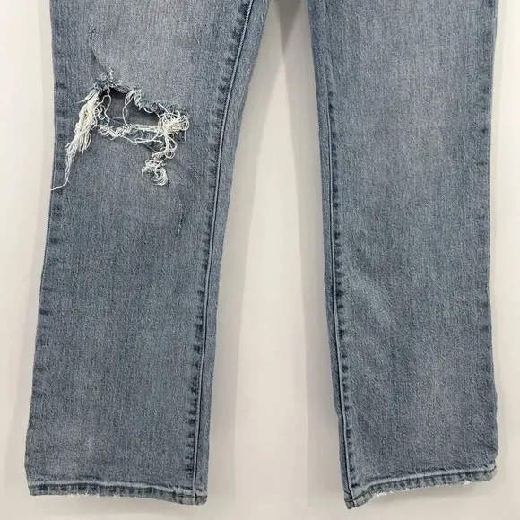 Pistola High Rise Straight Leg Cropped Blue Jeans Distressed Women’s Size 26