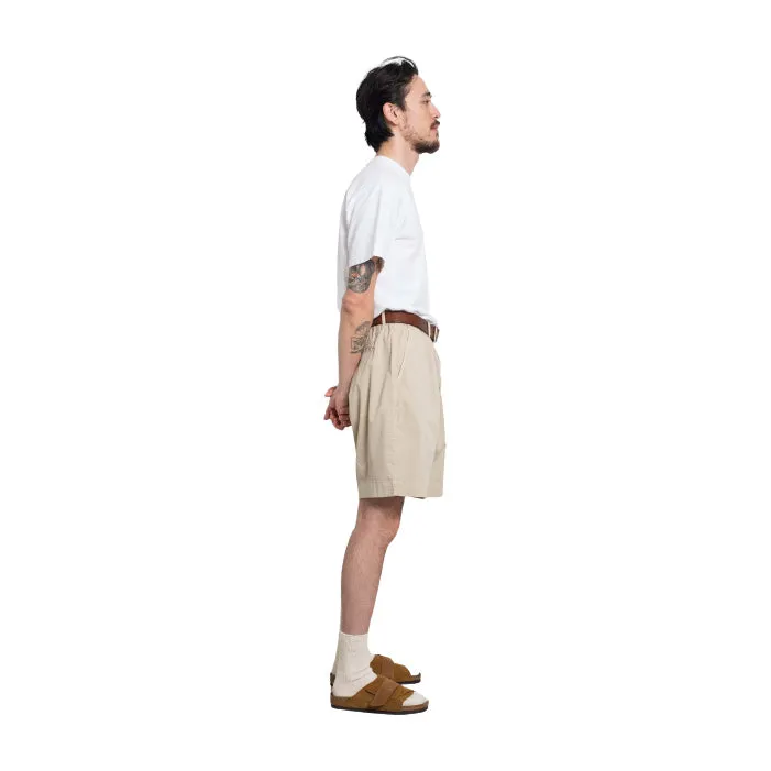 Pleated Track Short Paper Touch Cotton, Stone