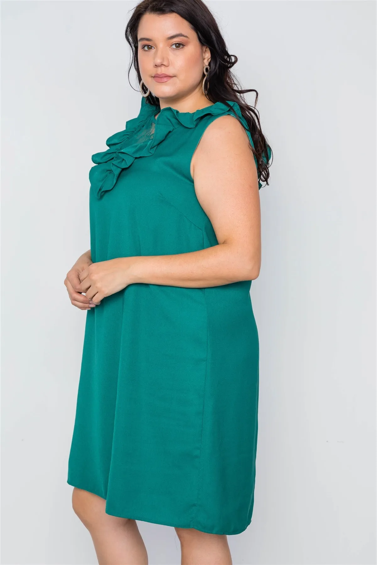 Plus Size Lace Insert Shift Midi Dress