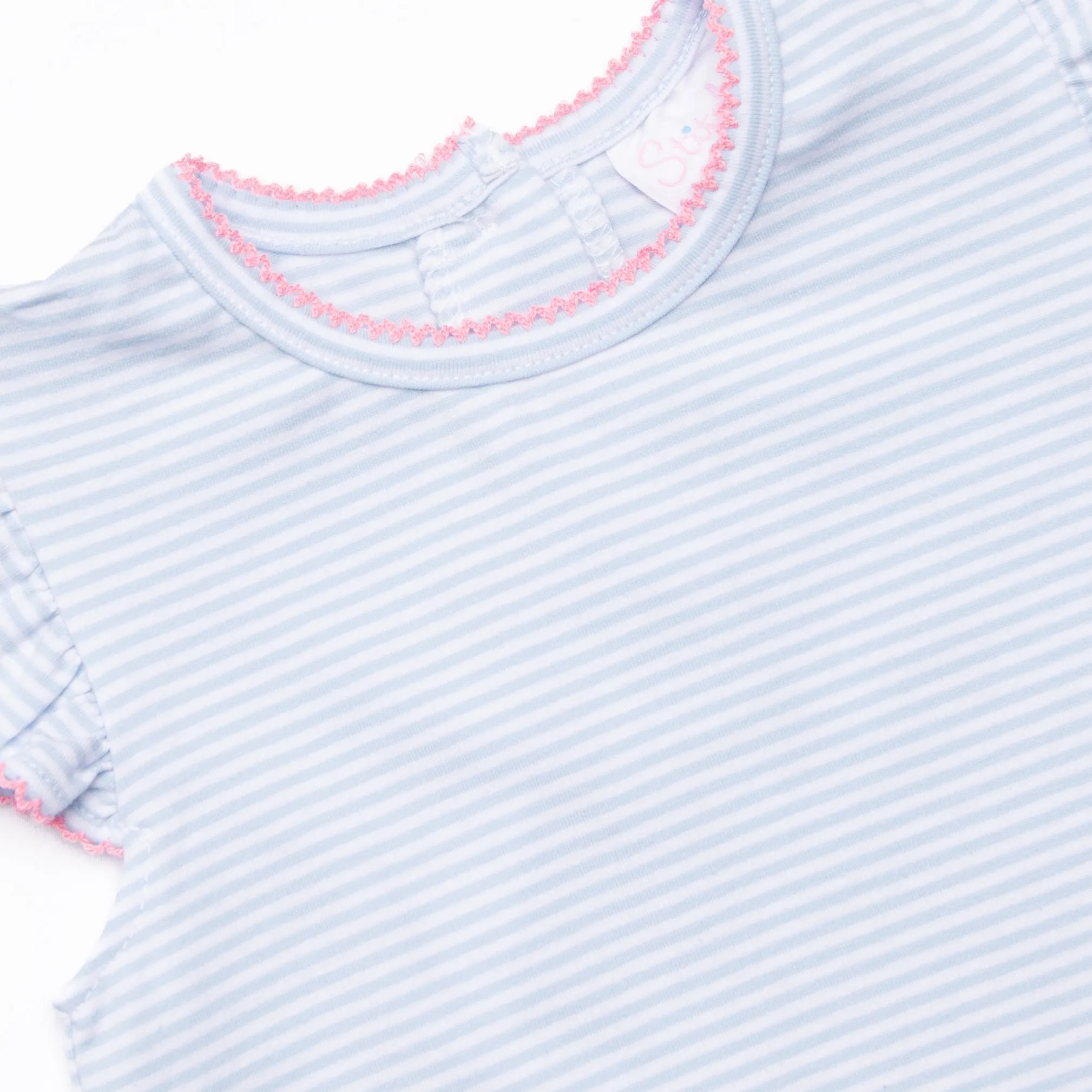 Pocketful of Berries Applique Ruffle Short Set, Blue