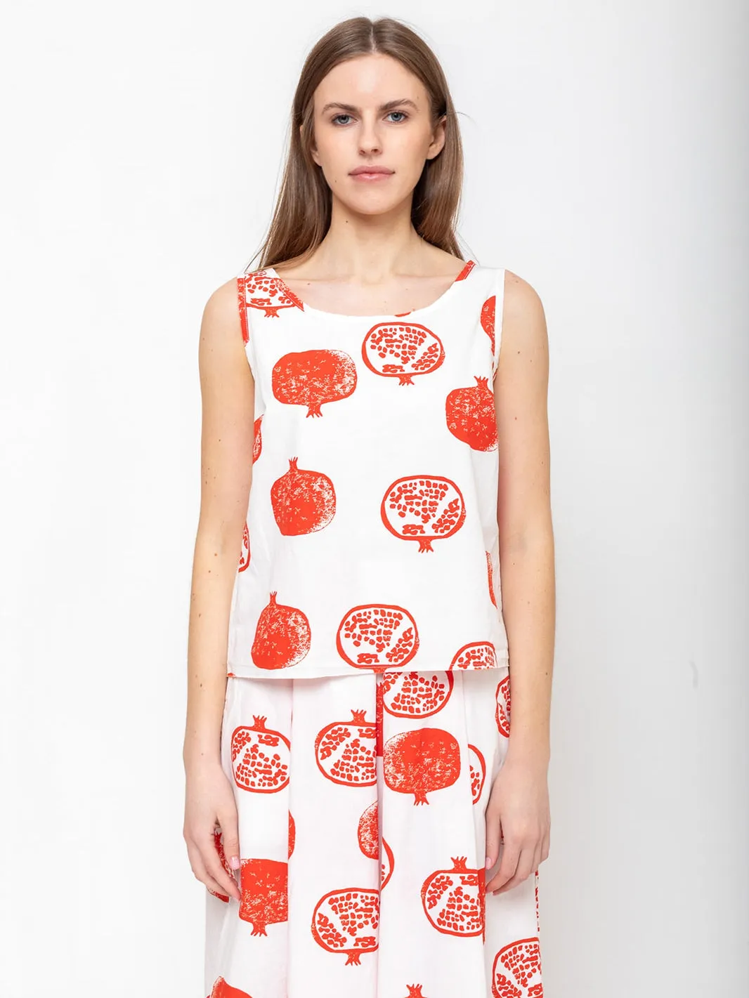 Pomegranate Block Print Top