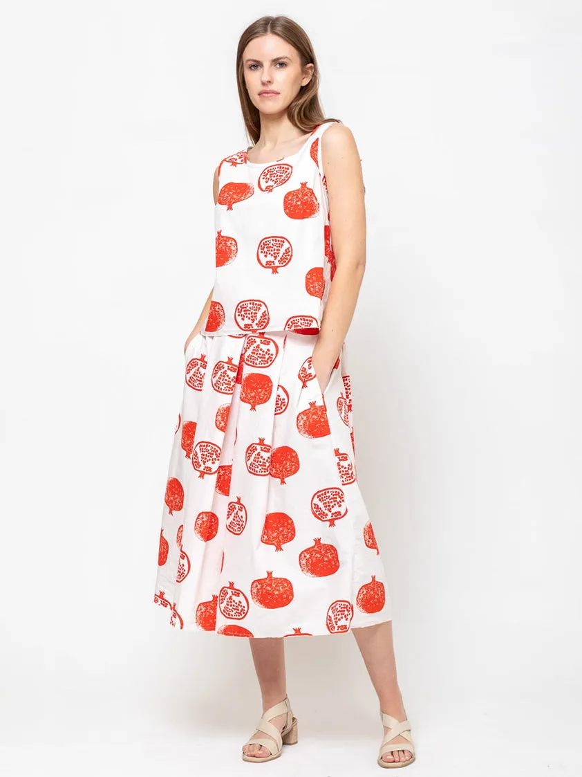 Pomegranate Block Print Top