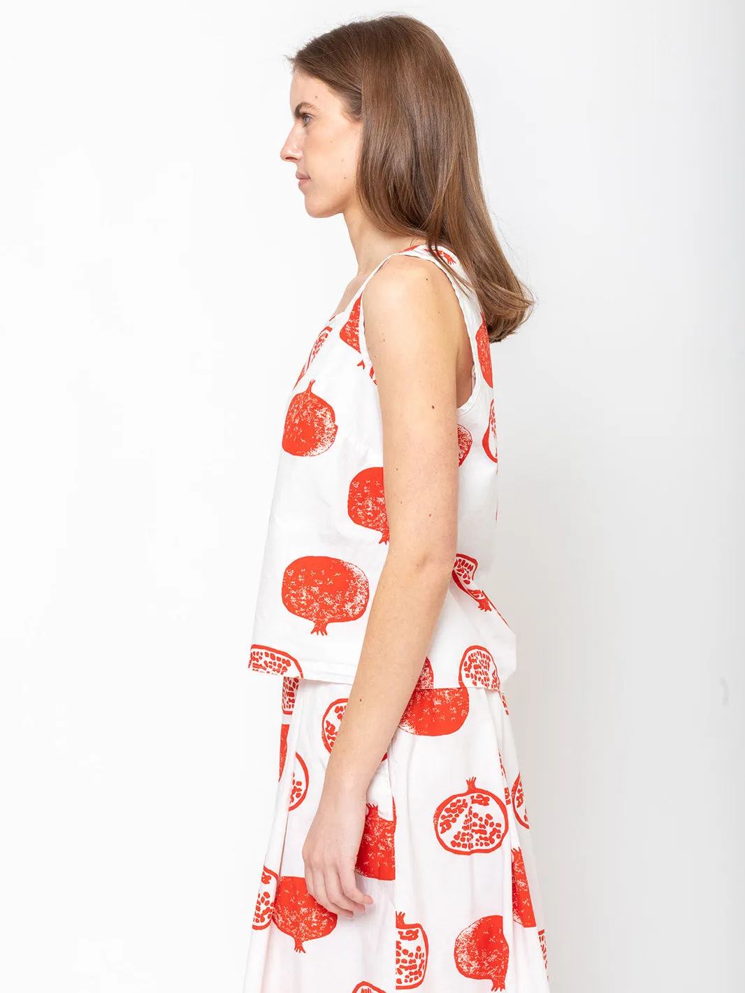 Pomegranate Block Print Top
