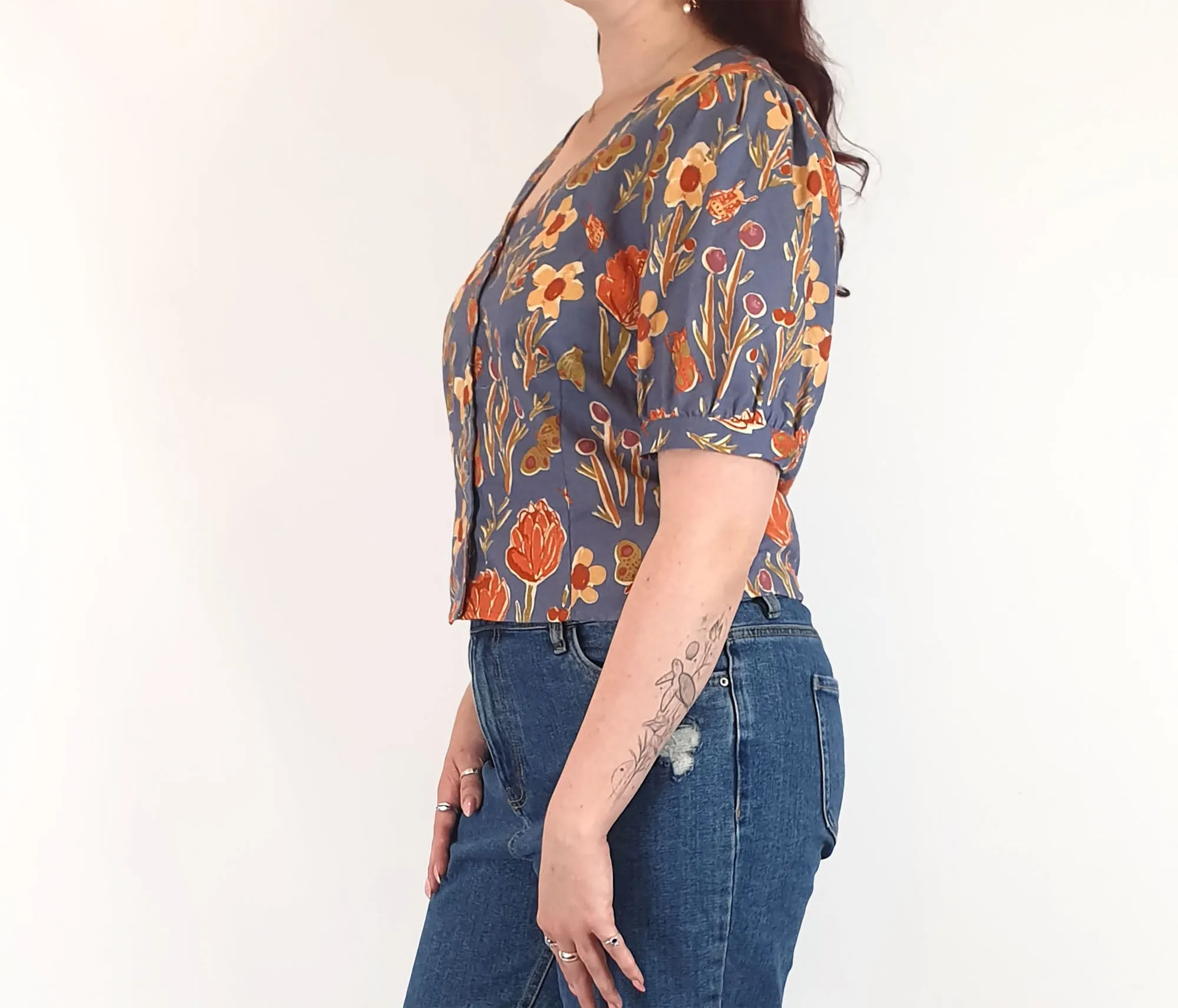 Princess Highway blue floral print top size 12