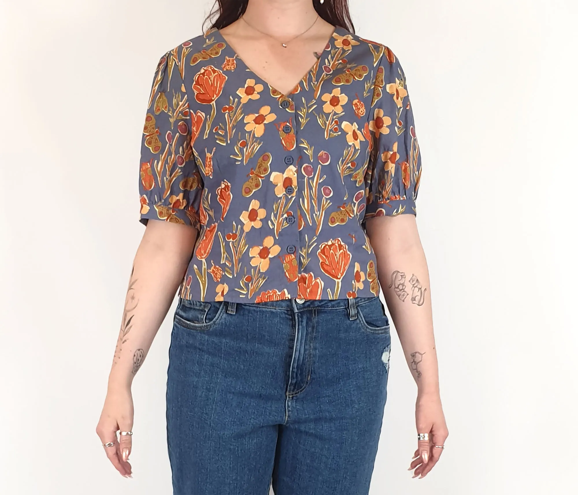 Princess Highway blue floral print top size 12