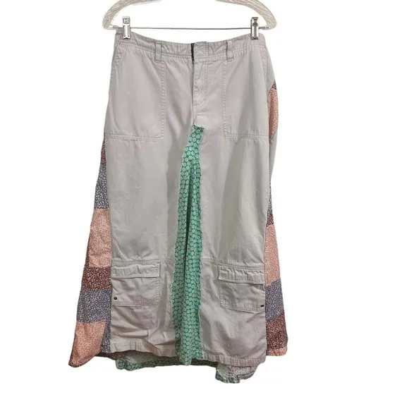 PS-3983 Periscope Women Patchwork Skirt 13 A Line Flare 70's Hippie Boho UpCycle