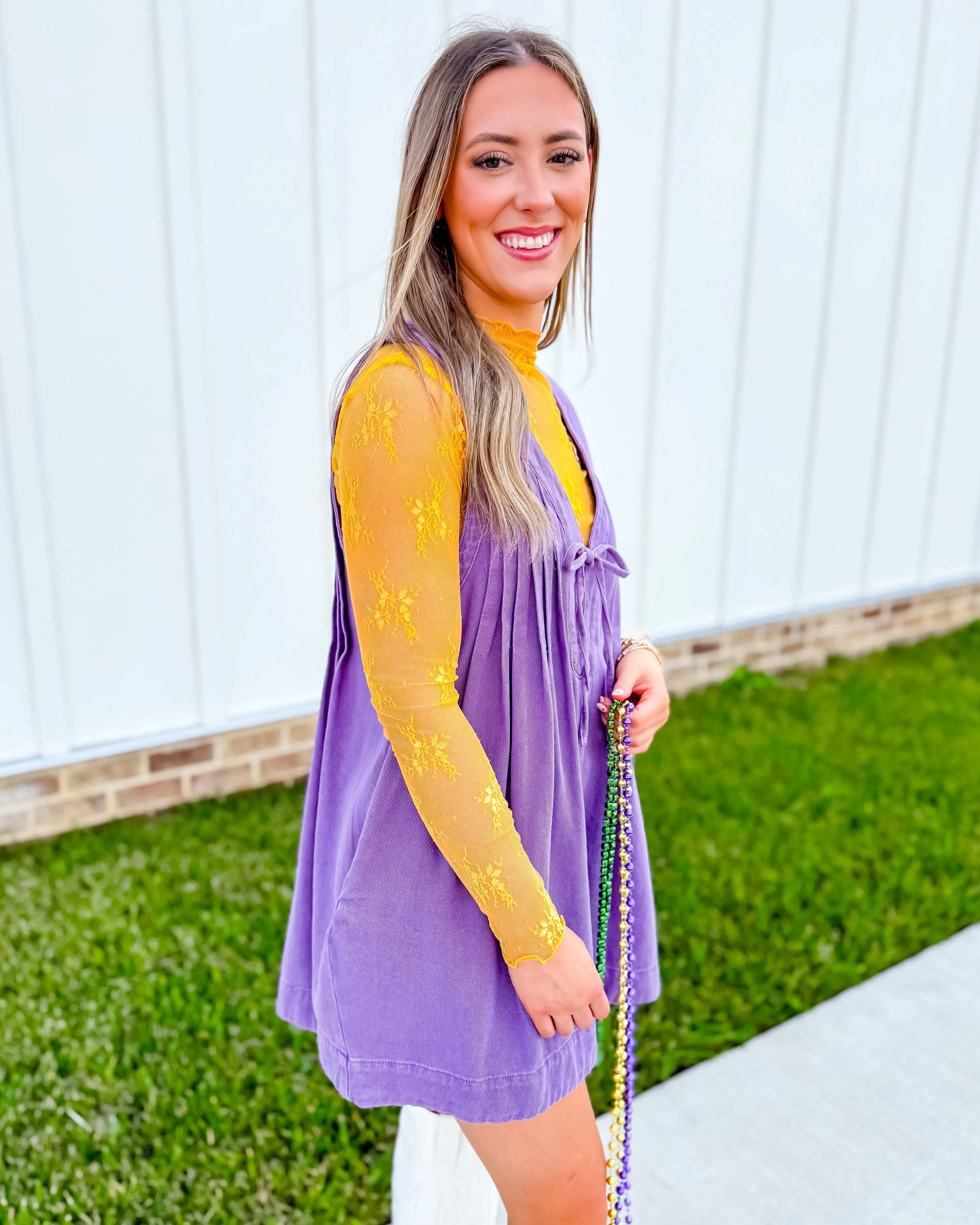 Purple V-neck Sleeveless Denim Romper