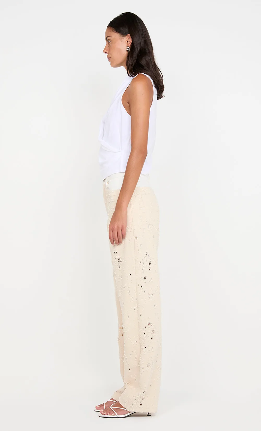 QUINN PANT  - NATURAL/WHITE
