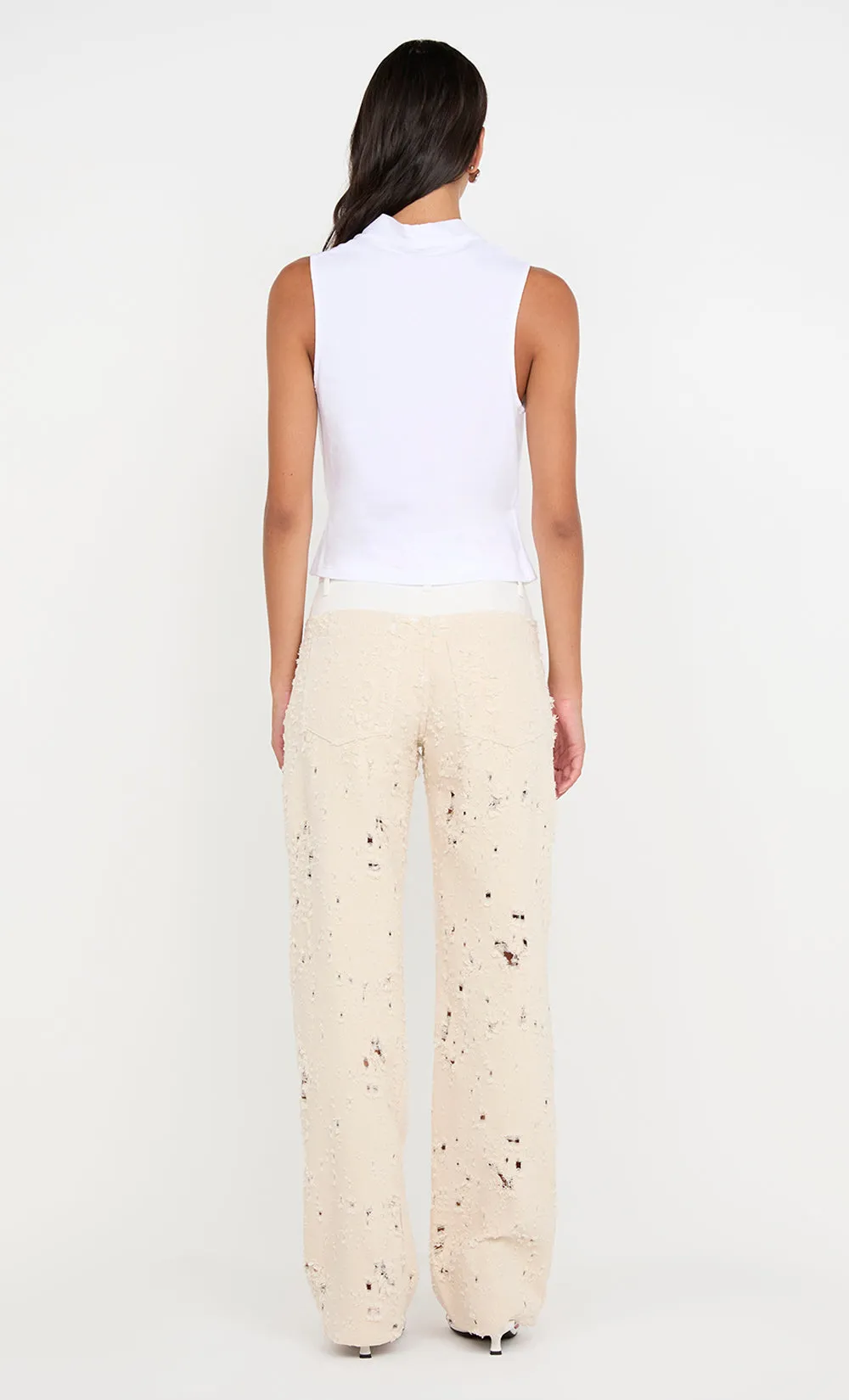 QUINN PANT  - NATURAL/WHITE