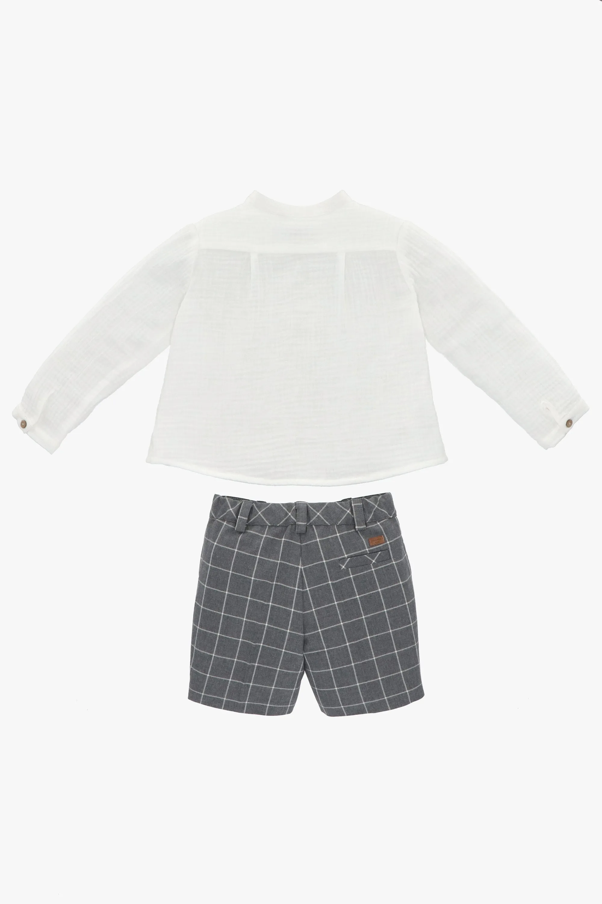 "Edmund" Shirt & Grey Checked Shorts