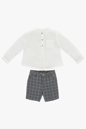 "Edmund" Shirt & Grey Checked Shorts