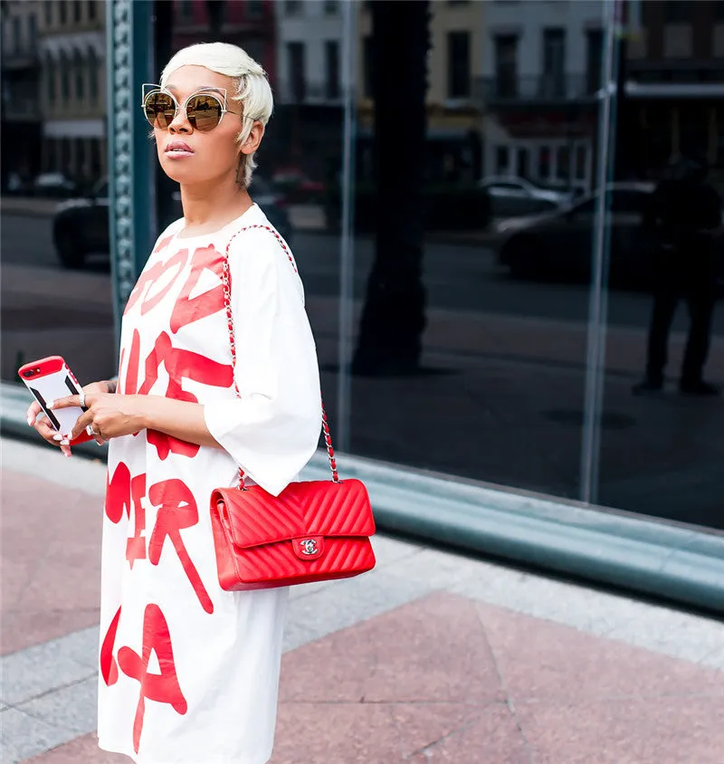 "God Save America" T-Shirt Dress - White Only