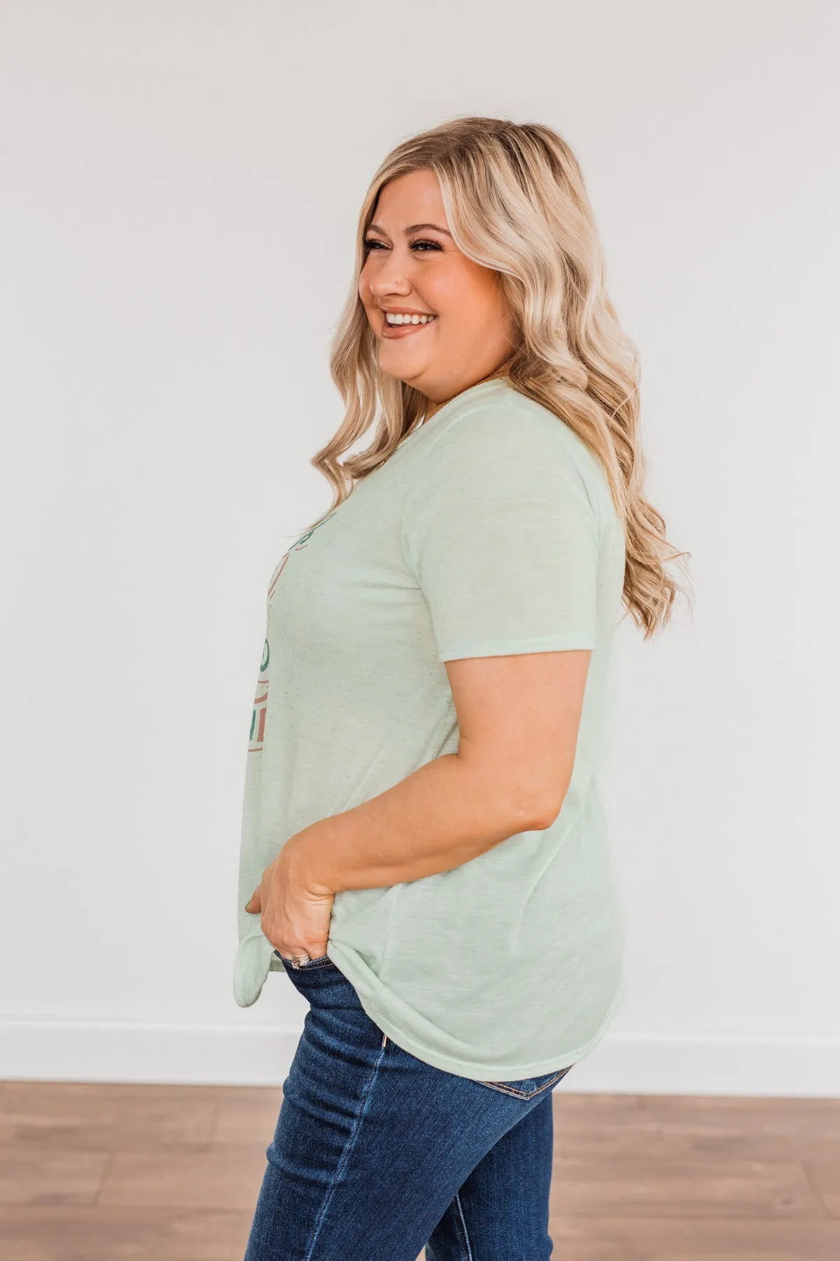 "Kindness Makes The World Go Around" Graphic Tee- Mint