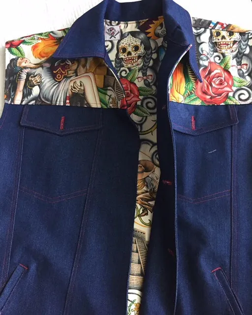 "Marked for love" denim vest