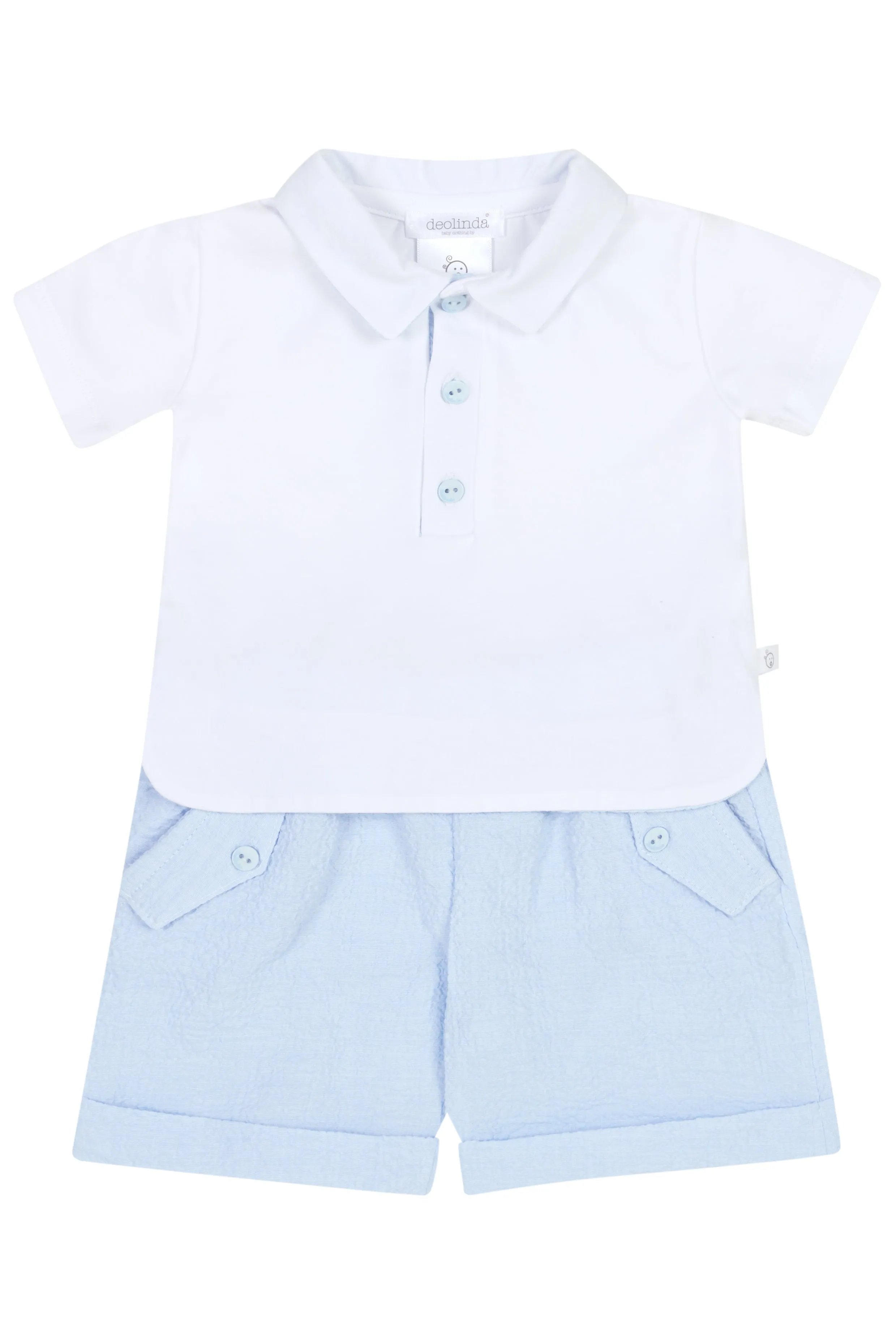 "Miles" Blue Polo Shirt & Shorts