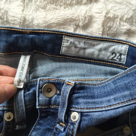 RAG &amp; BONE High Rise Ankle Skinny Jean Sz 24