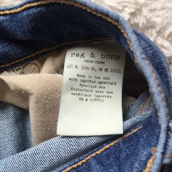 RAG &amp; BONE High Rise Ankle Skinny Jean Sz 24