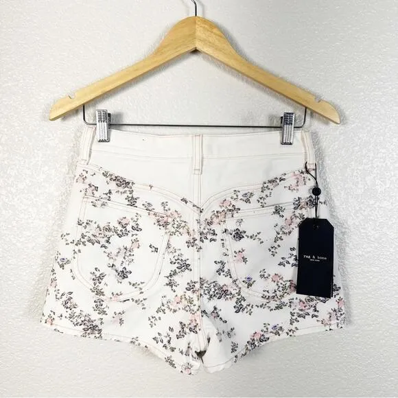 Rag &amp; Bone NWT Women’s Ellie Floral Print High Rise Denim Jean Short Size 26