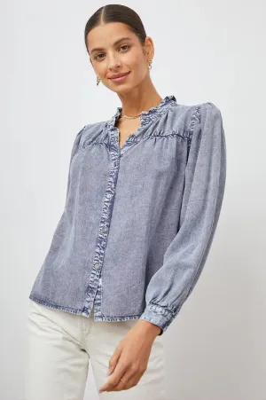 Rails - Camille Top in Sapphire Acid Wash