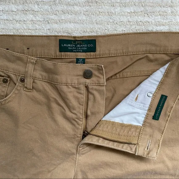Ralph Lauren petite modern straight khaki denim jeans