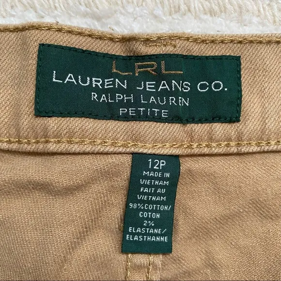 Ralph Lauren petite modern straight khaki denim jeans