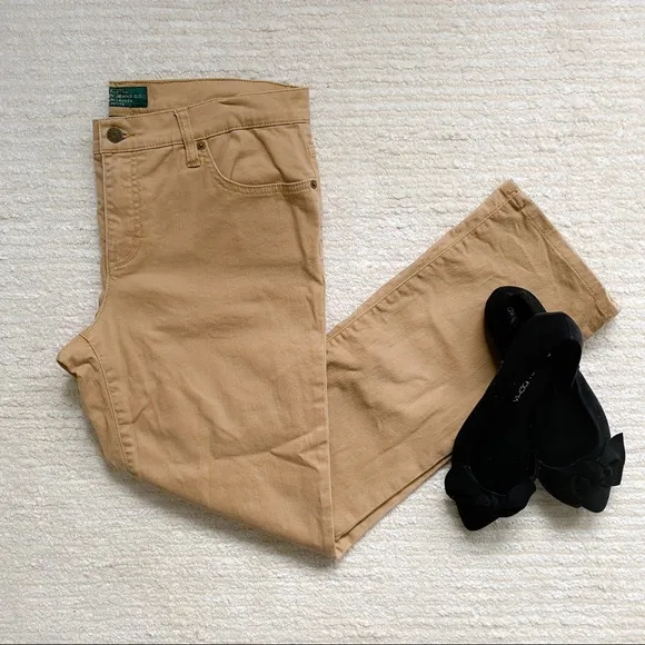 Ralph Lauren petite modern straight khaki denim jeans
