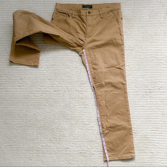 Ralph Lauren petite modern straight khaki denim jeans
